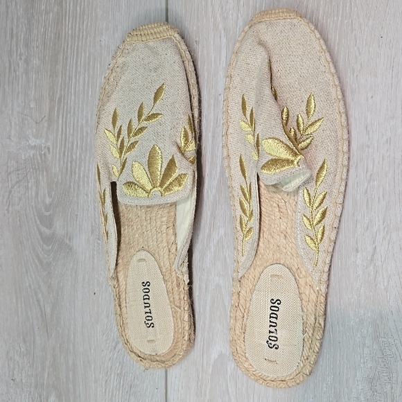 Soludos By Anthropologie Women Espadrille Boho Hobo Mule Shoes Flats Sz 8 - Picture 2 of 11